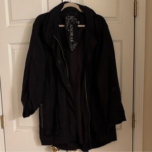 Anorak brand jacket, crinkle nylon, XL, black
